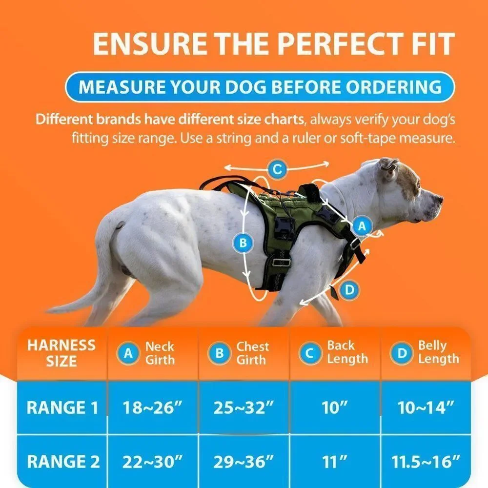No Pull Dog Harness  Heavy Duty Dog Harness with Handle and Poop Bag Hol…